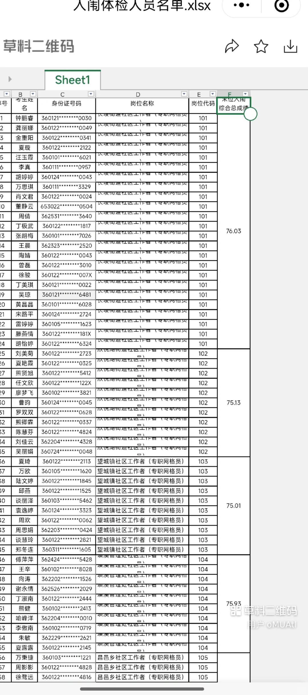 新建区入闱名单