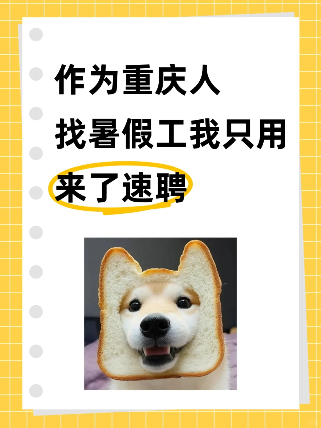 作为重庆人，找暑假工我只用来了速聘