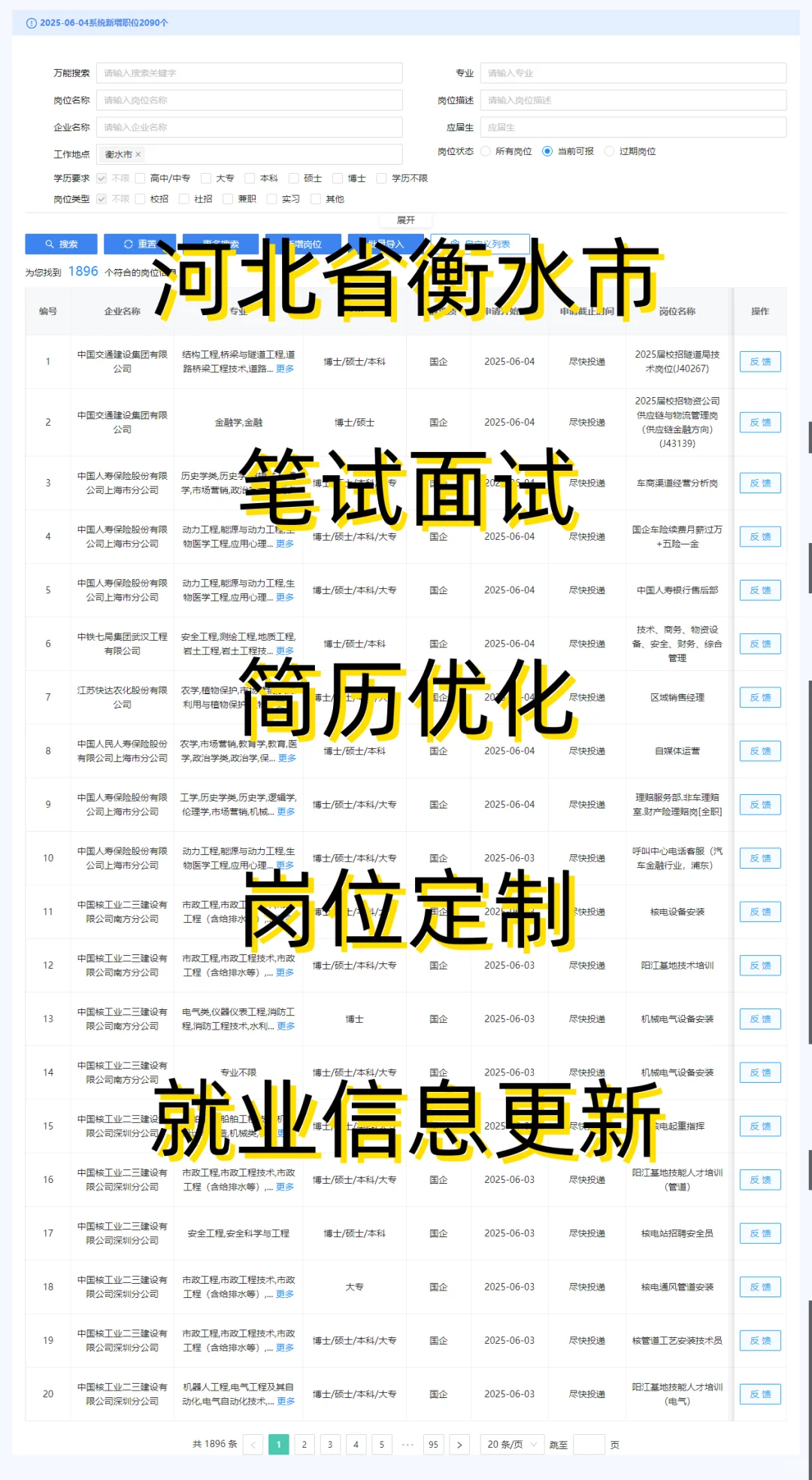 河北省衡水市央国企招聘信息实时更新❗️