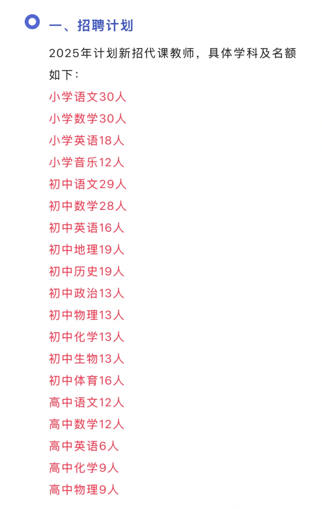 市内六区招聘教师