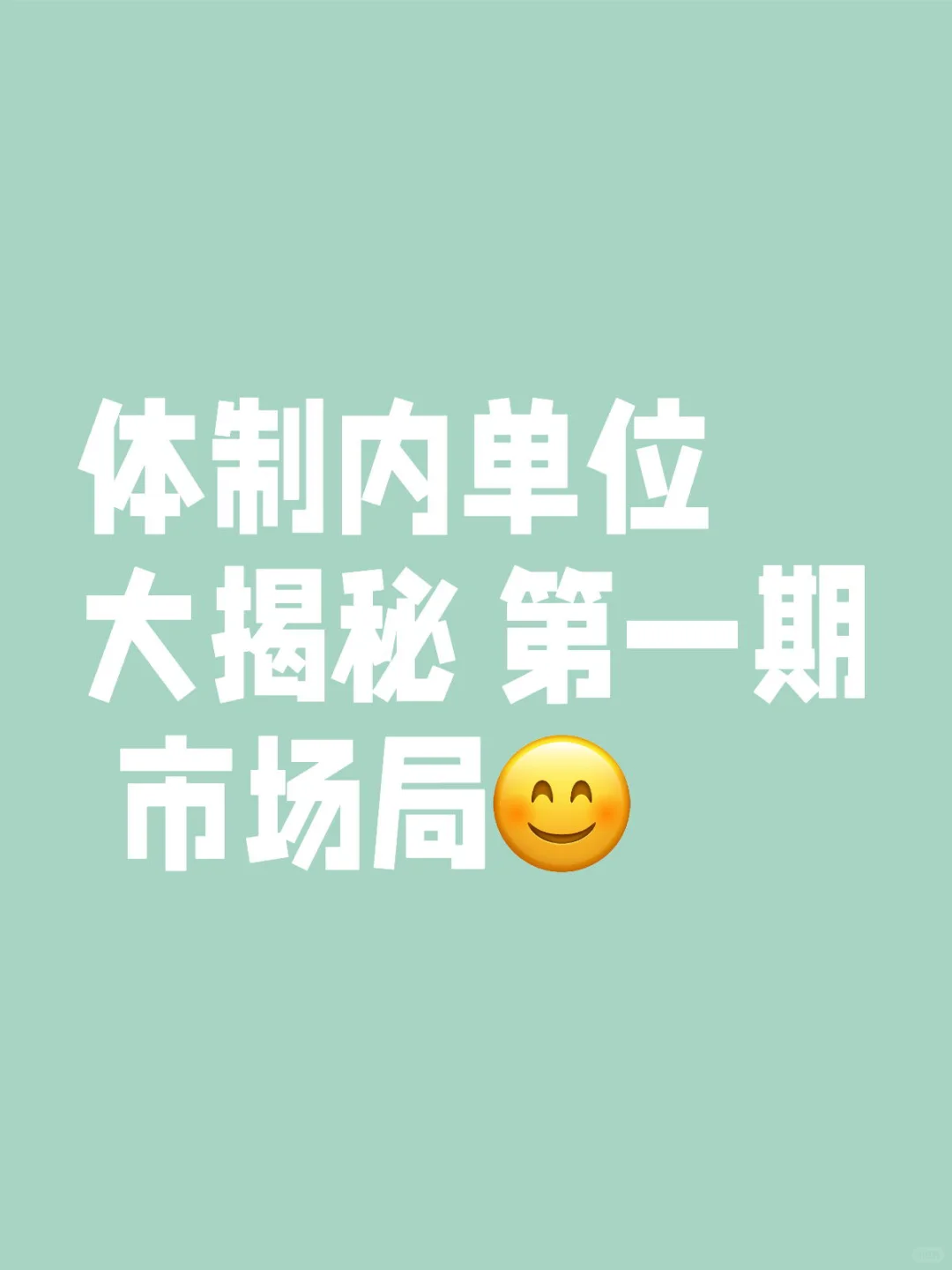 体制内单位大揭秘 第一期 市场局