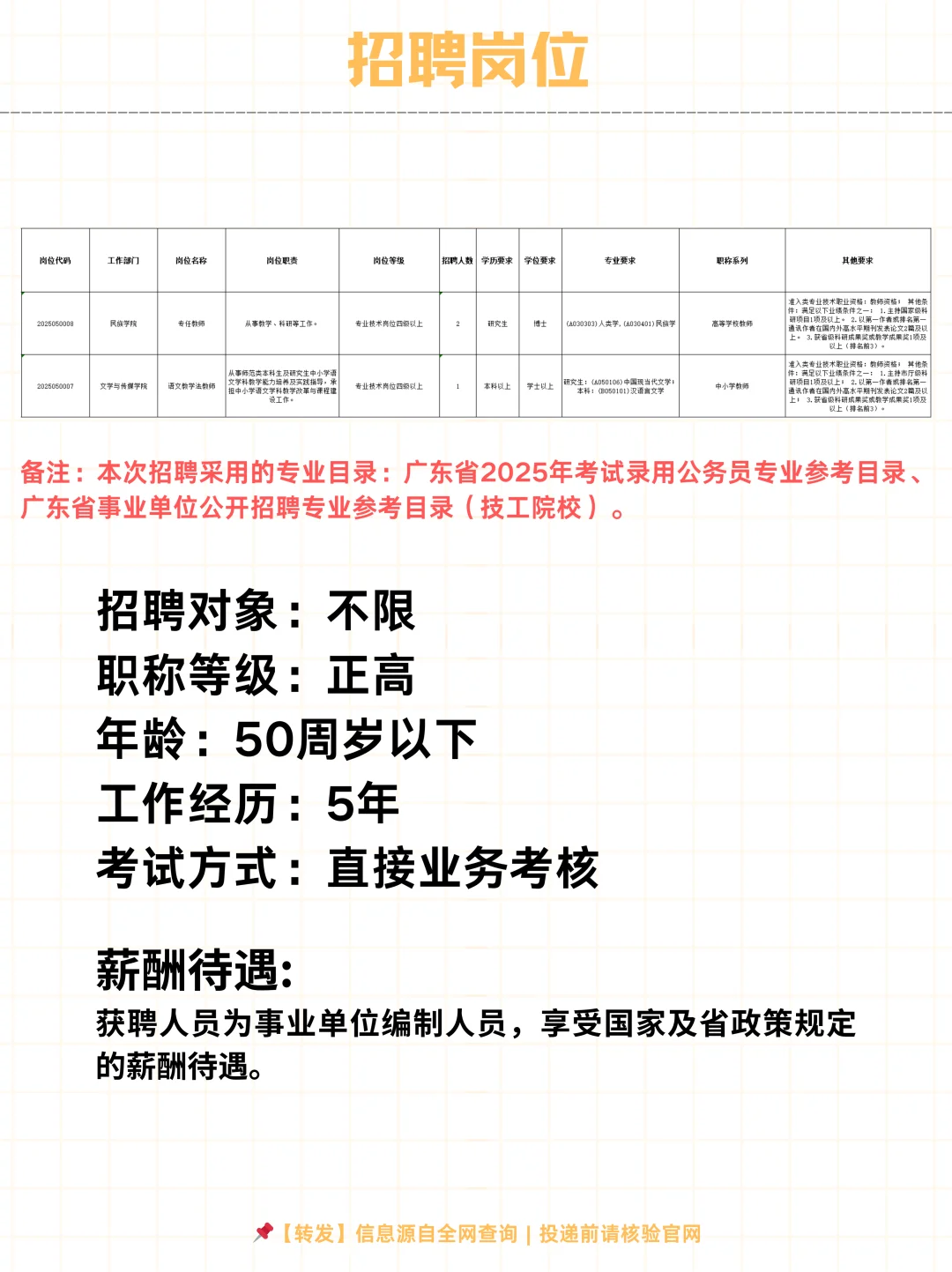 🔥 教师事业编！广东技术师范大学2025招聘