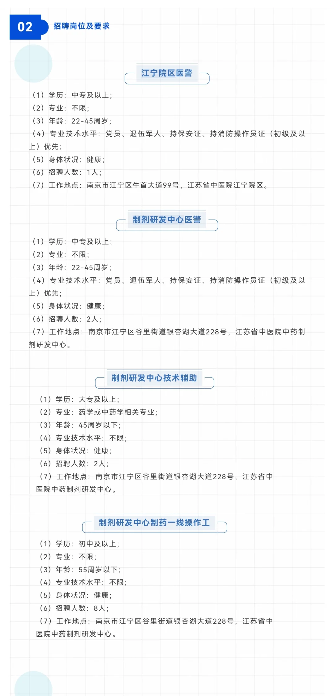 江苏省中医院江宁院区劳务派遣制人员招聘