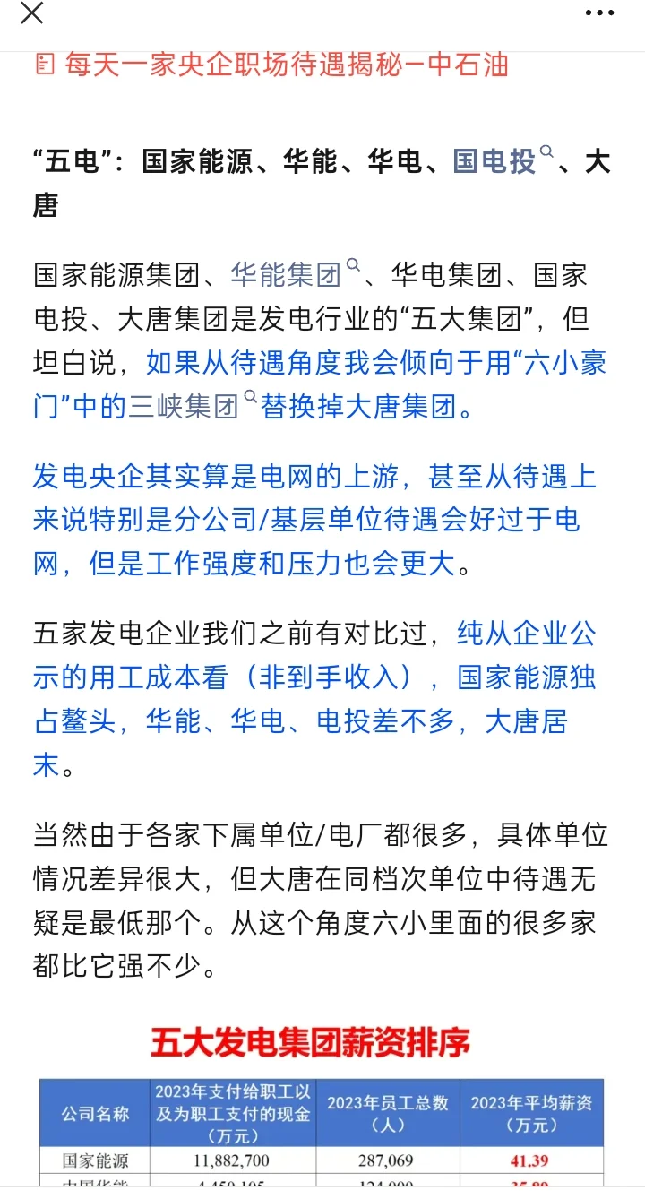 我心目中的央企就业梯队中TOP15(不含金融)