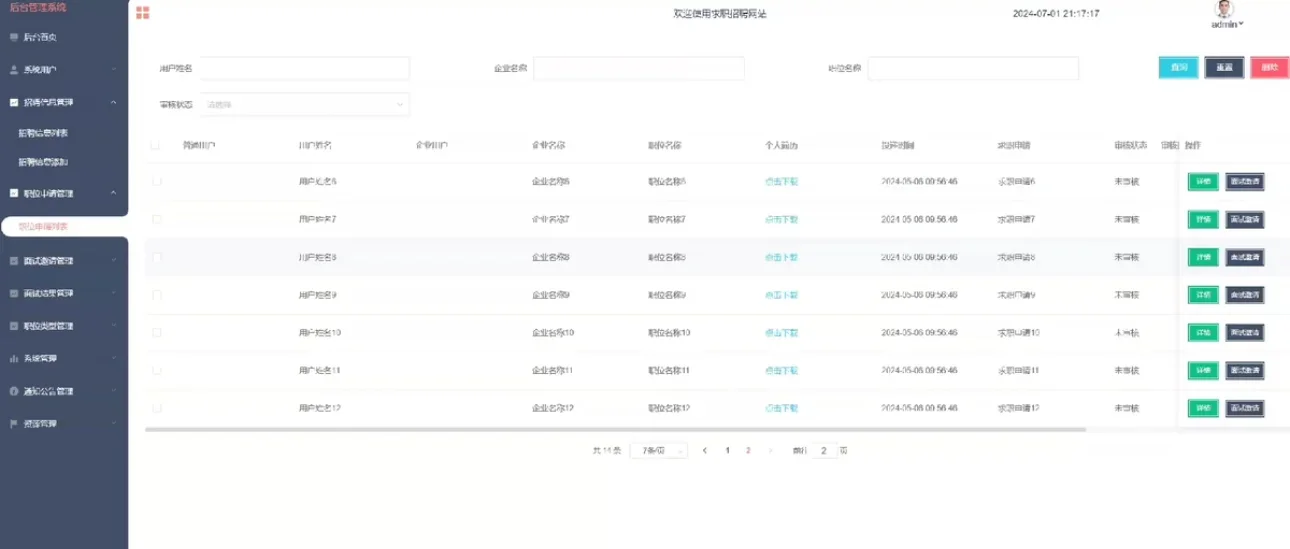 基于springboot人才招聘管理系统