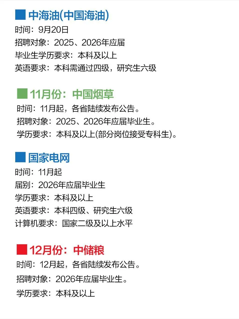 应届生必看的国央企秋招时间线