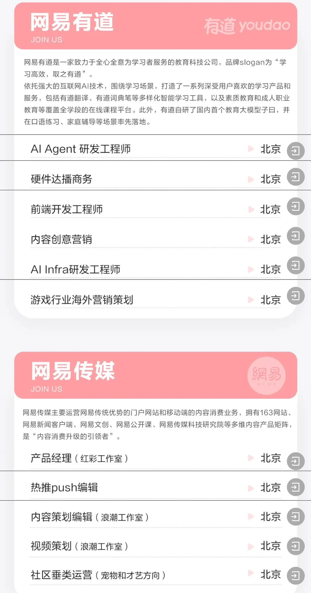 网易热招岗，换岗瞅瞅