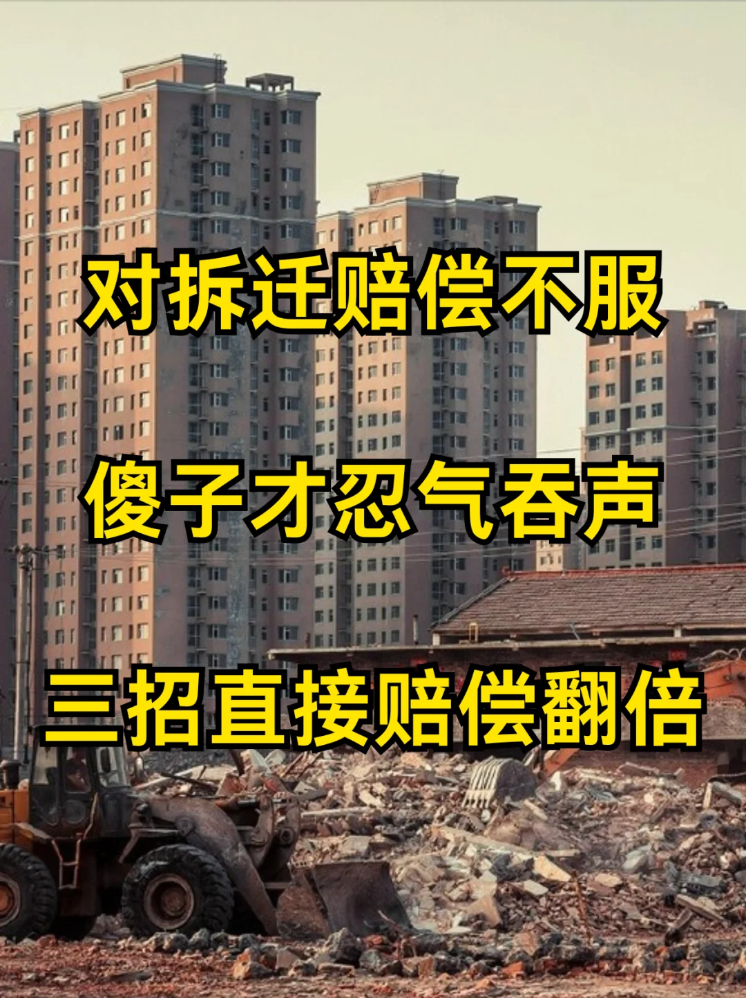 对拆迁赔偿不服 傻子才忍气吞声 三招直接