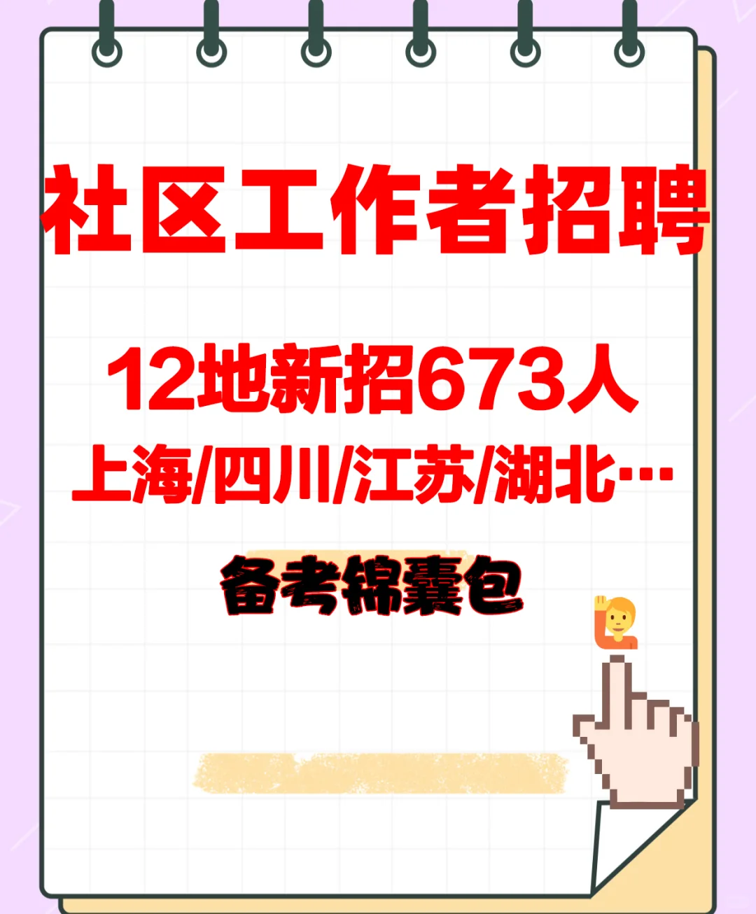 社区工作者招聘673人！就业机会！