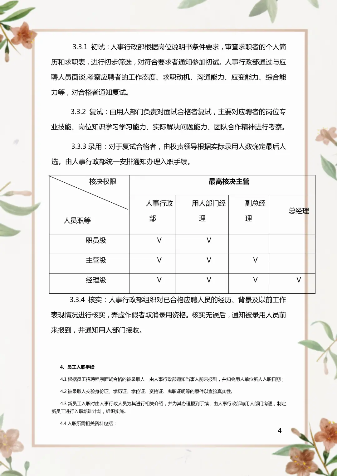 人事招聘录用管理制度。