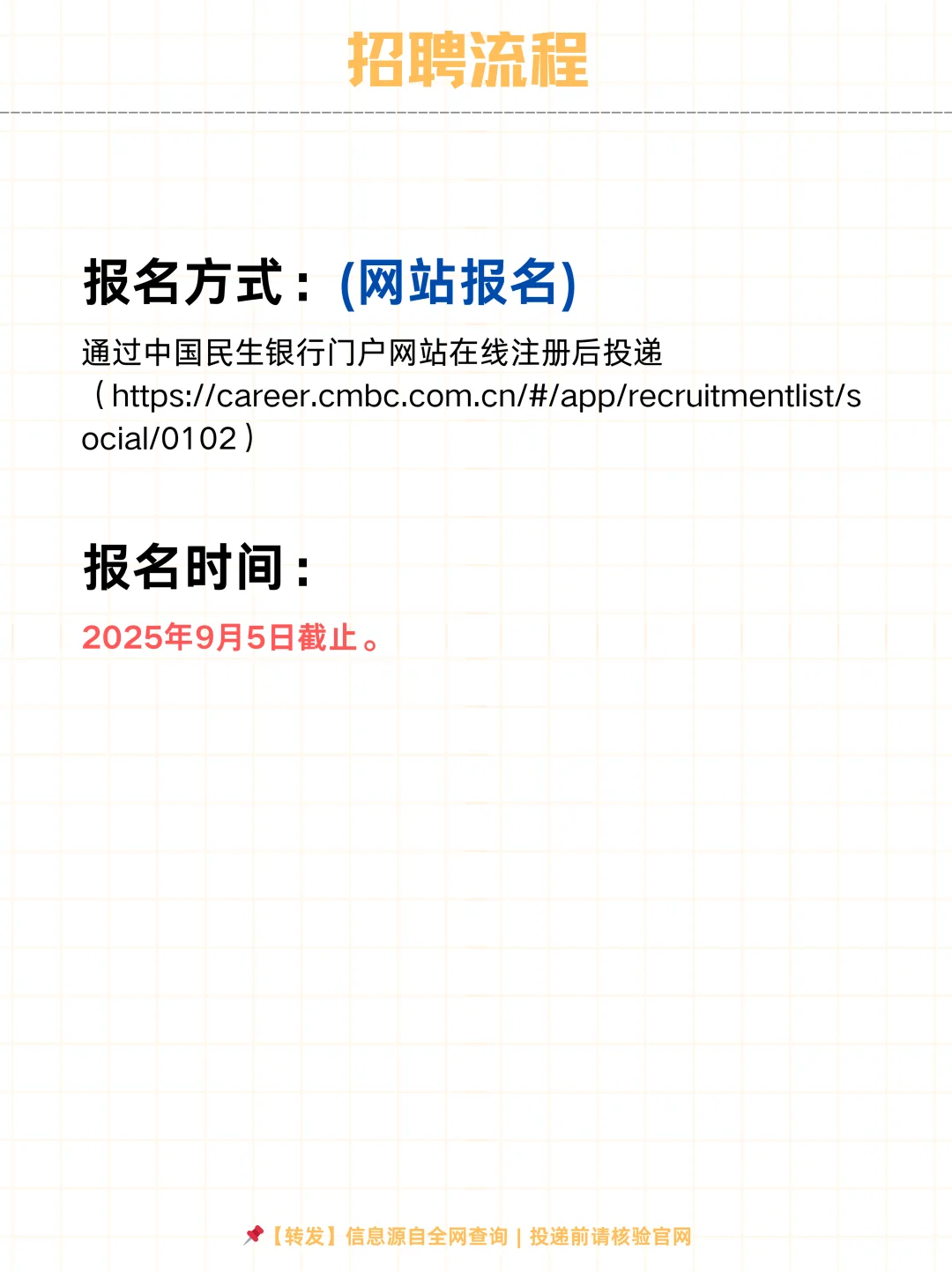 社招 | 民生银行总行2025招聘