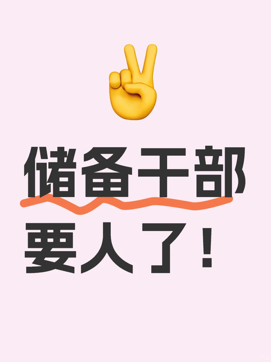 储备干部要人了！