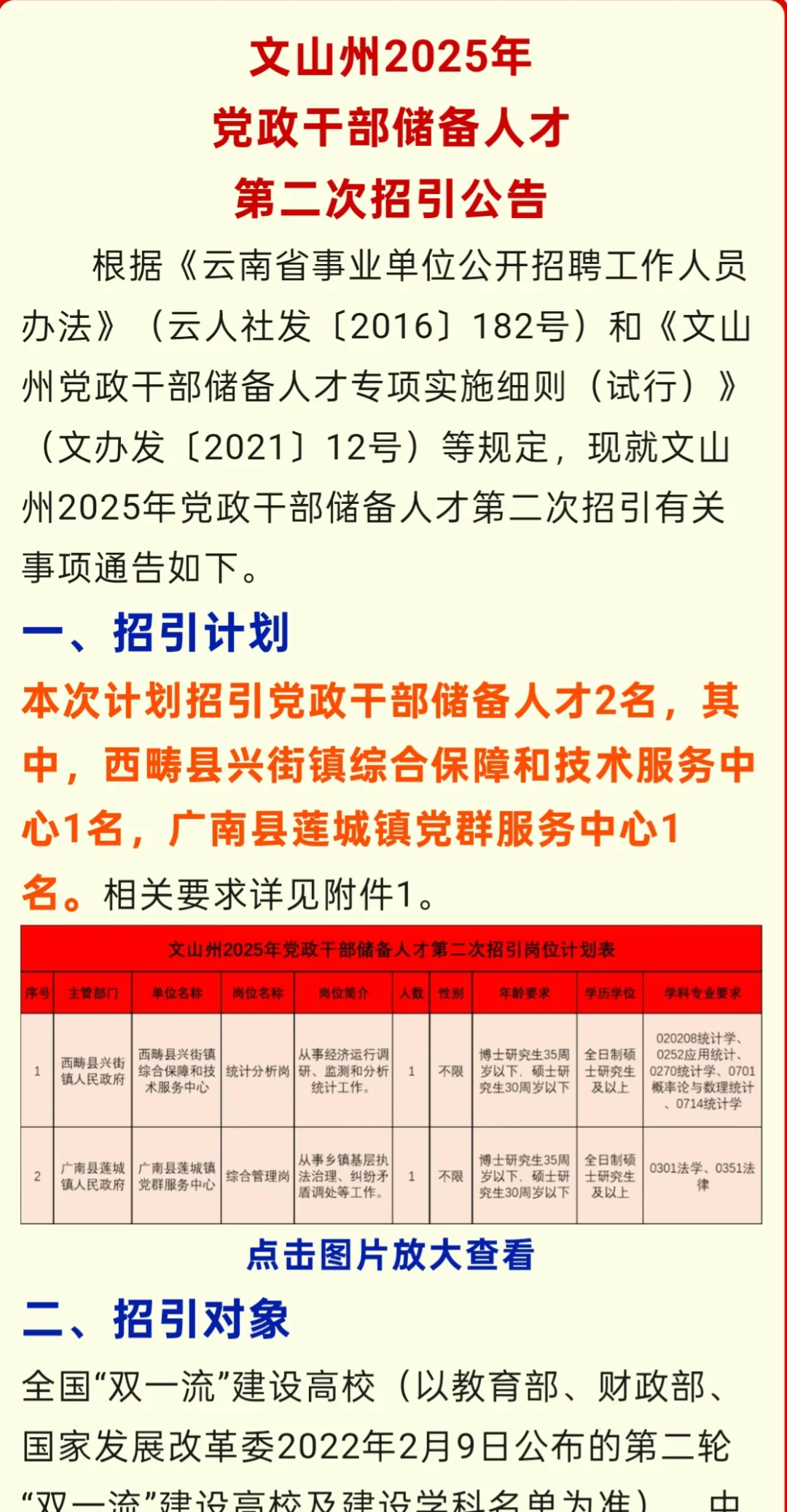 云南文山第二次人才引进