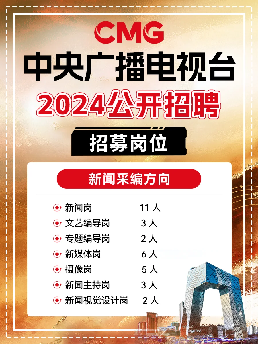 中央广播电视台招人❗撒贝宁喊你做同事❗