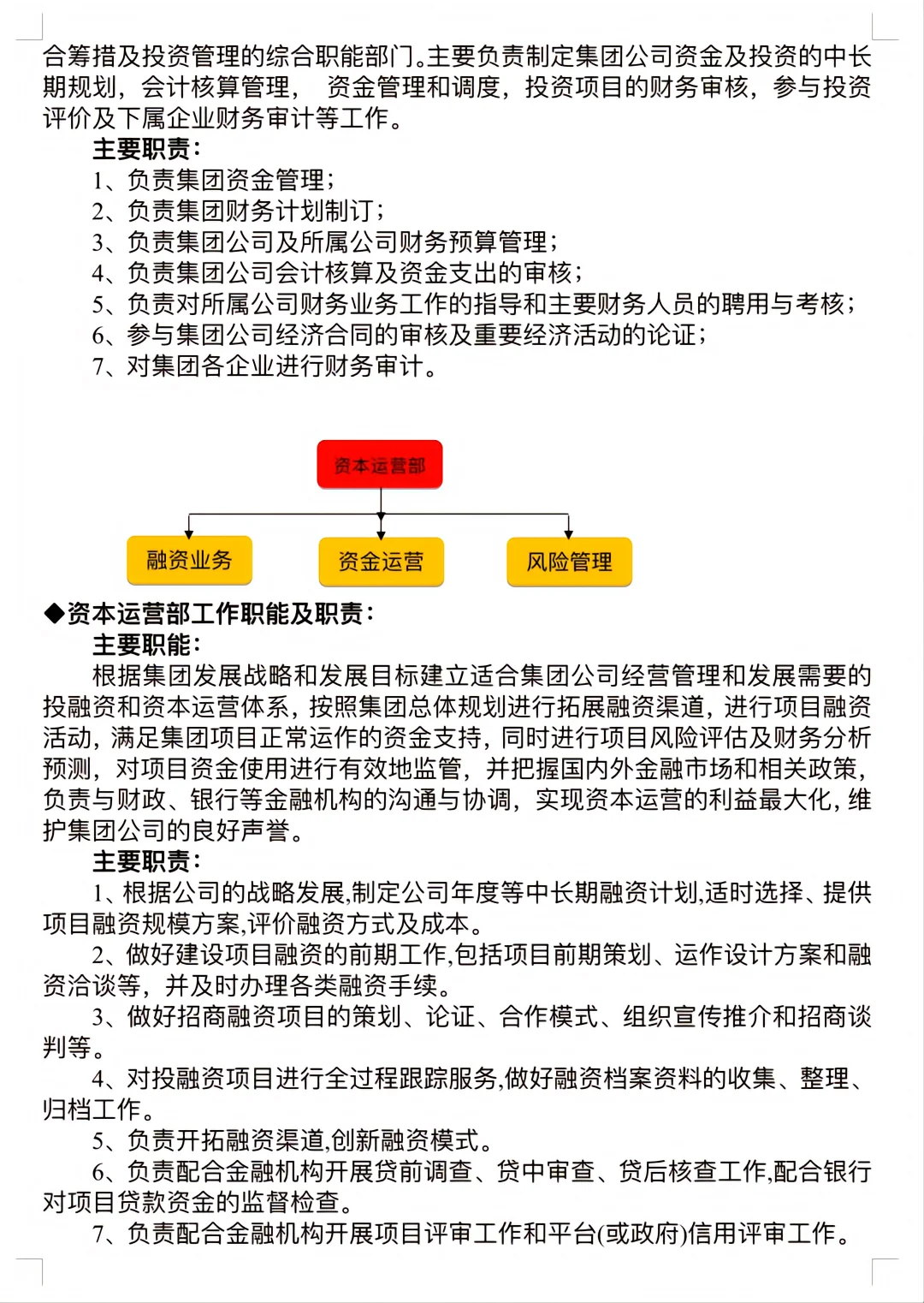 公司组织架构及部门岗位职责