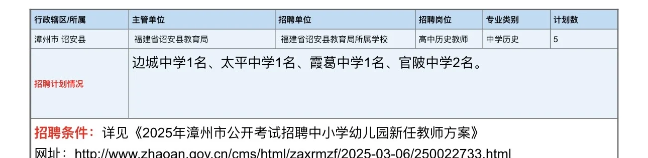 诏安太平中学有高中吗？