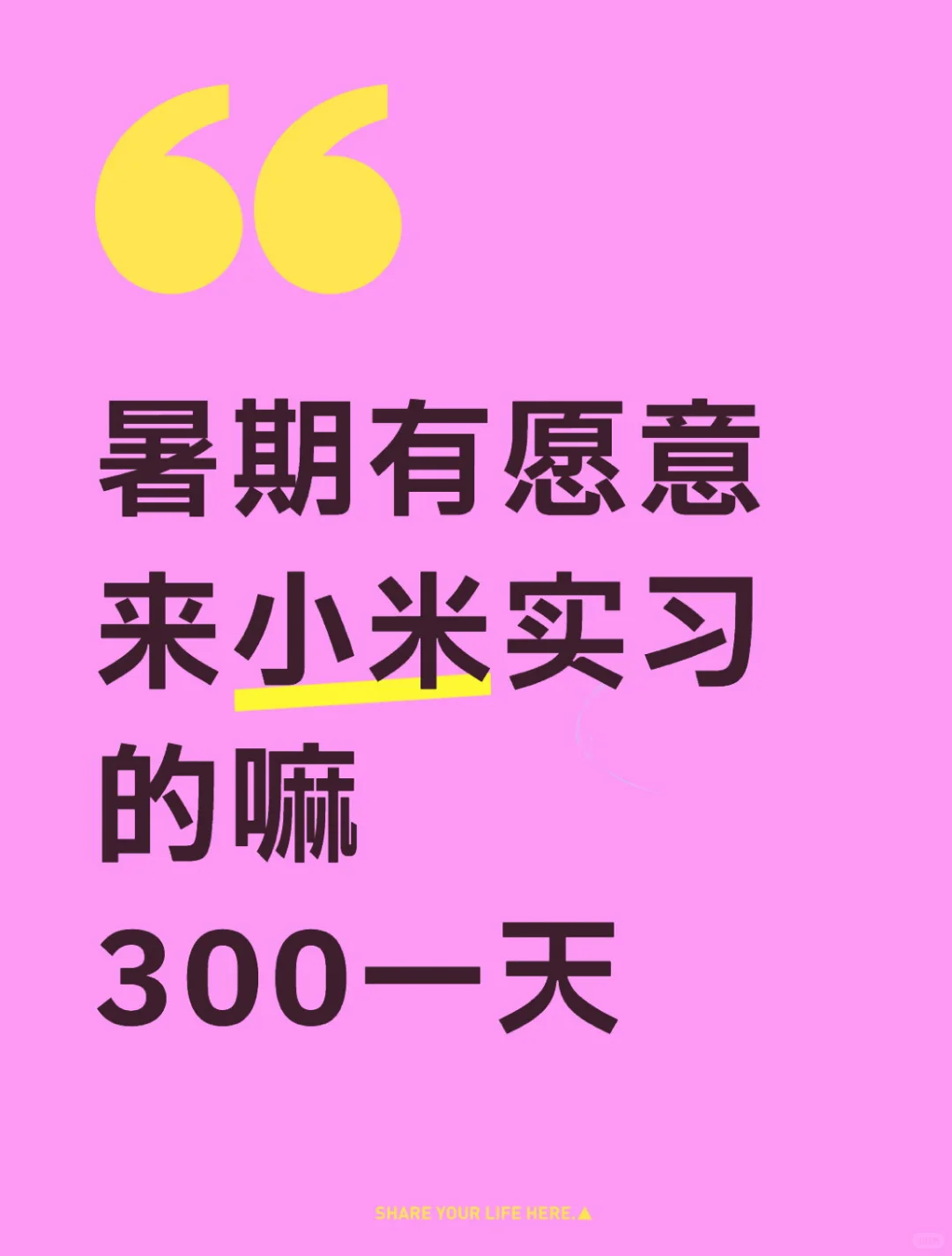 6.19小米公司大量招暑期实习继任中。无偿