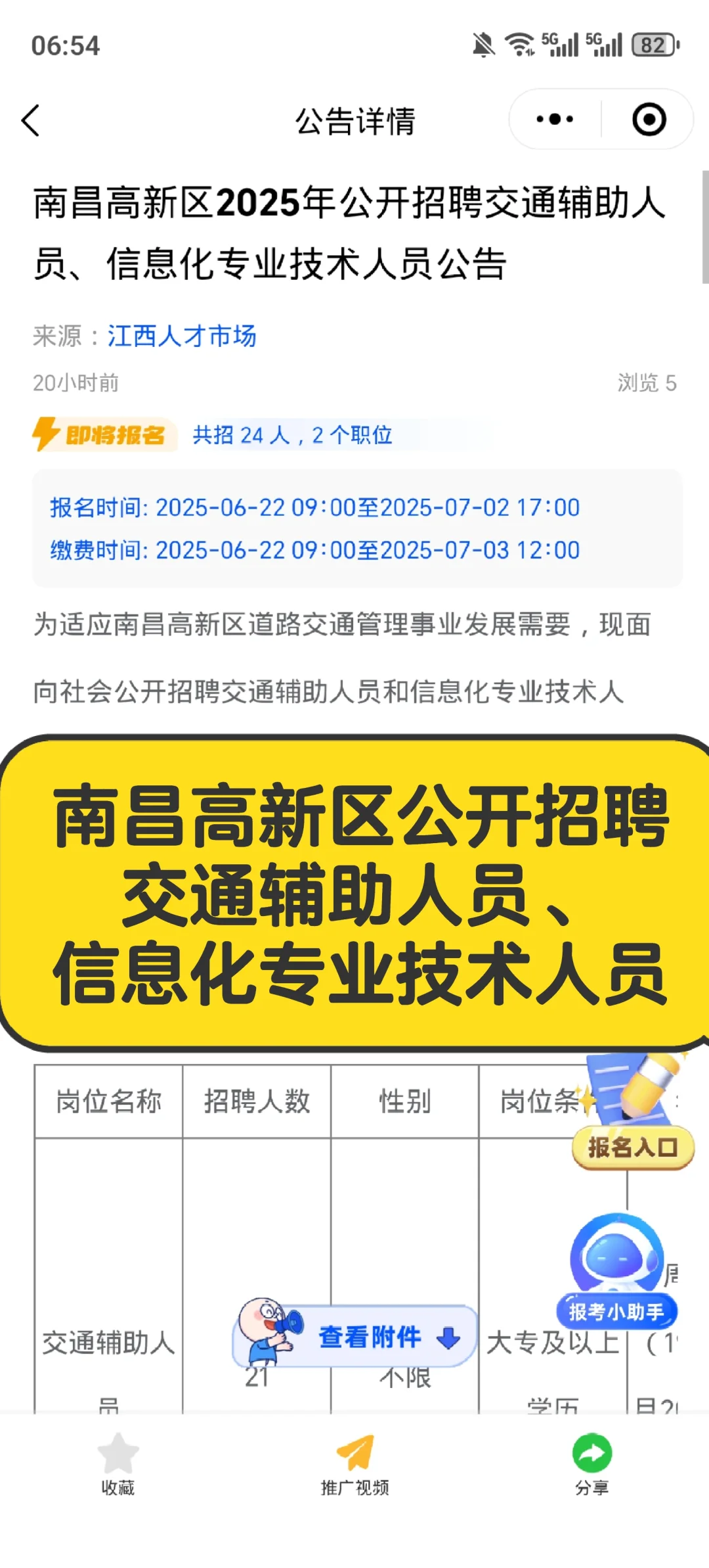 南昌高新区公开招聘交通辅助人员信息化