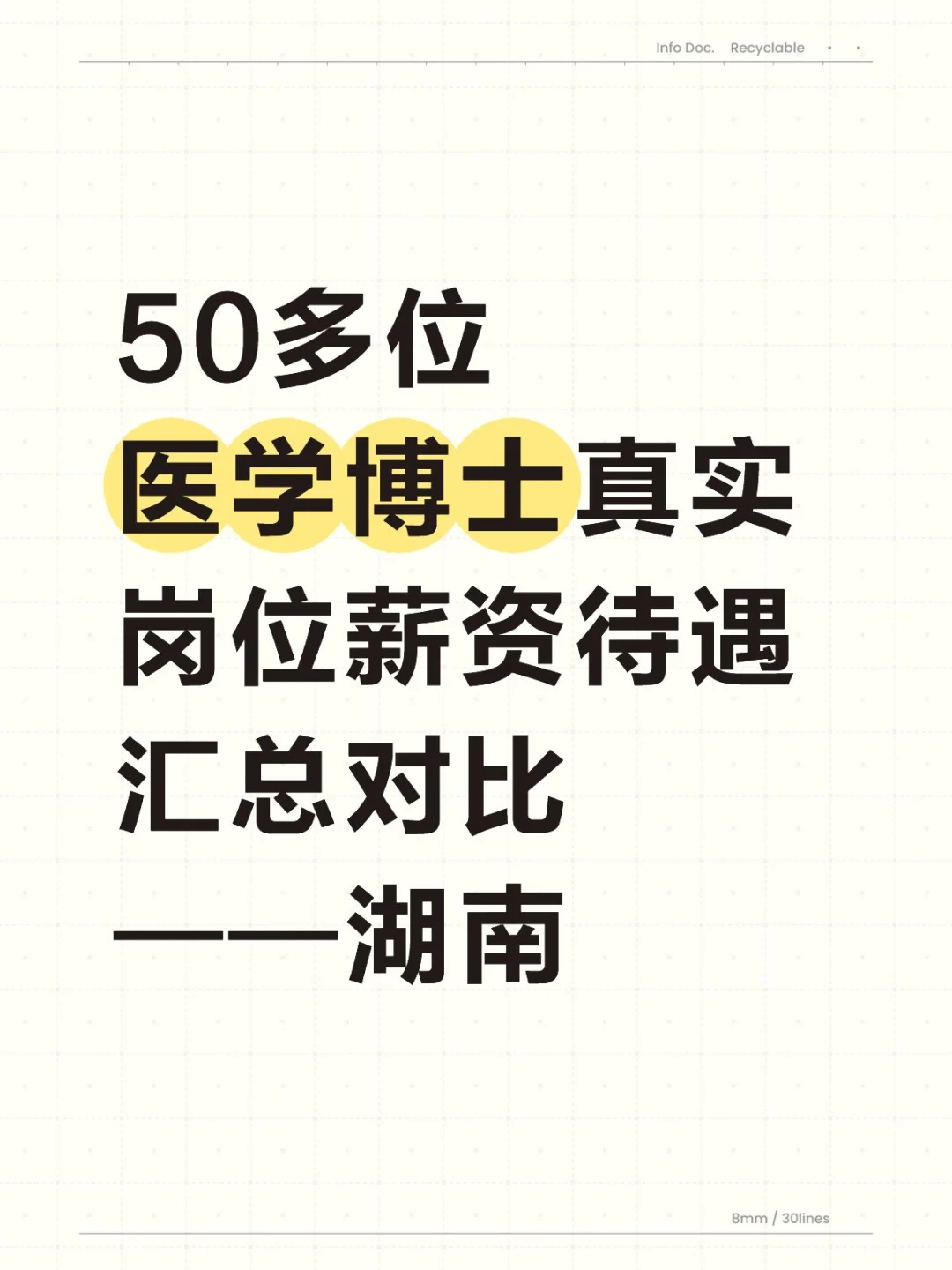 医学博士在湖南的岗位＆收入（非博后岗）