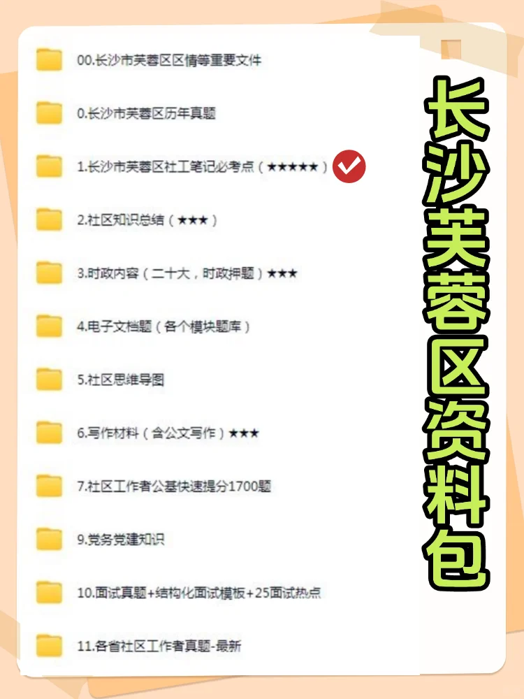 2025长沙芙蓉区社区工作者招聘考试备考资料