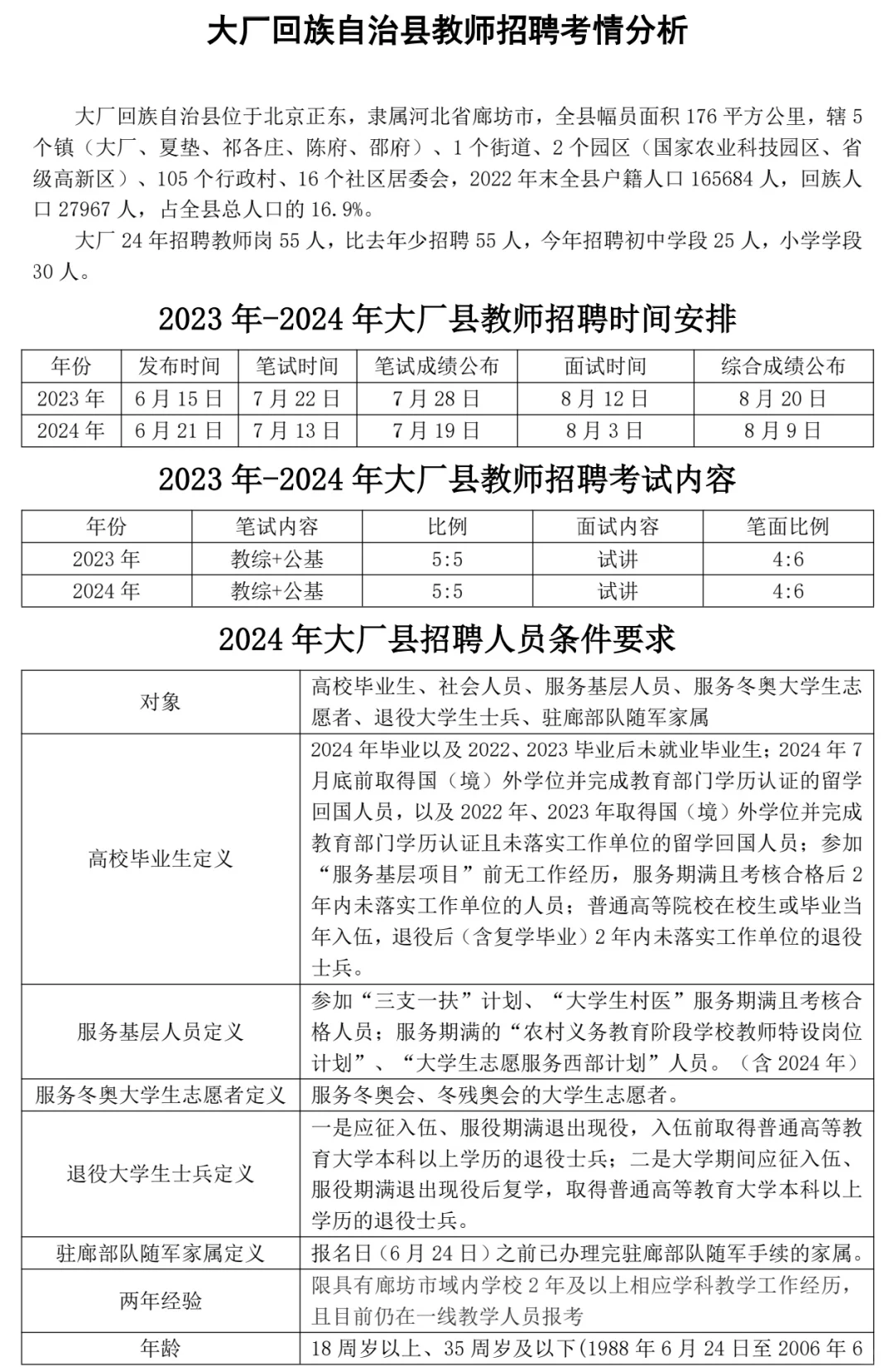 考教师，就看这篇！大厂县招教剖析✈️