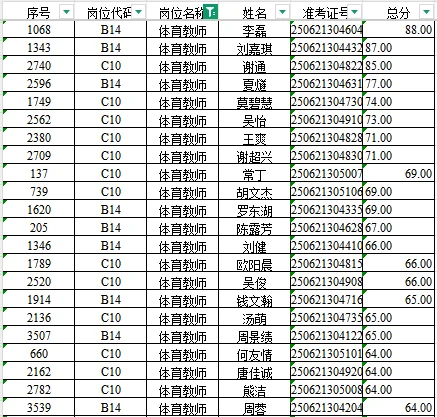 师大附中第二批招聘排名，评论区自取