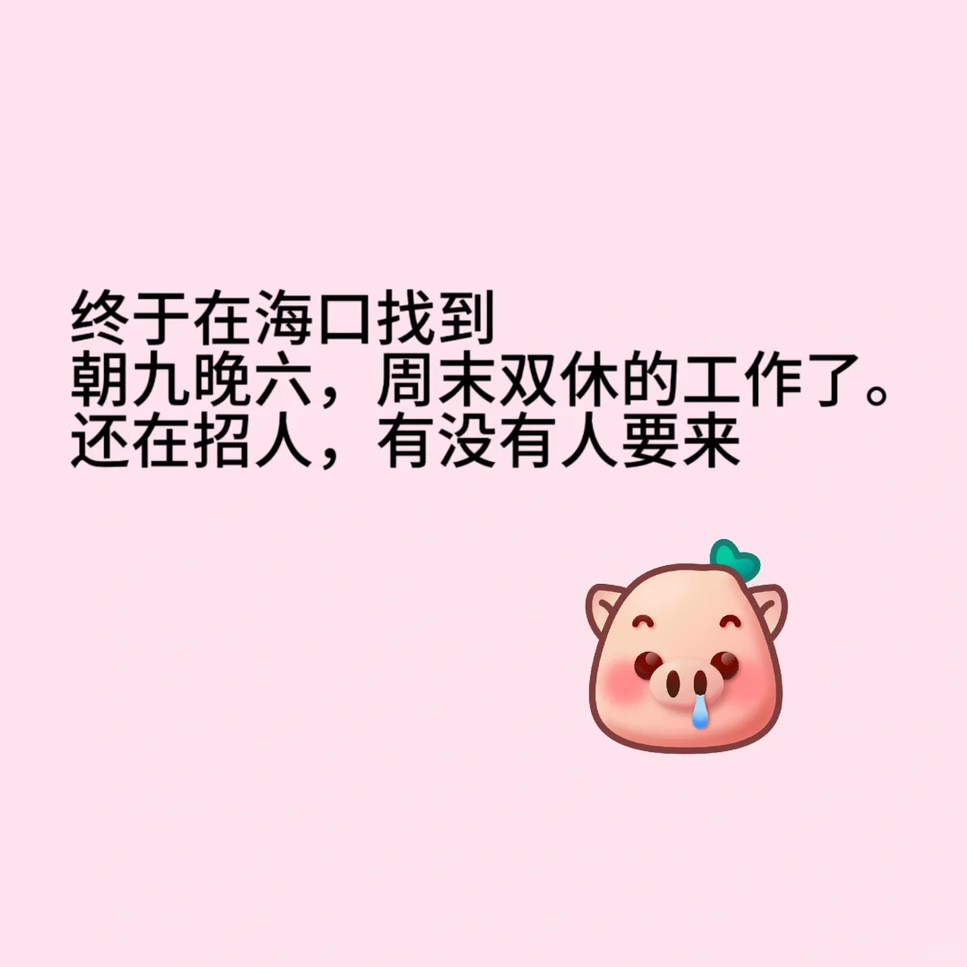 终于在海口找到工作了