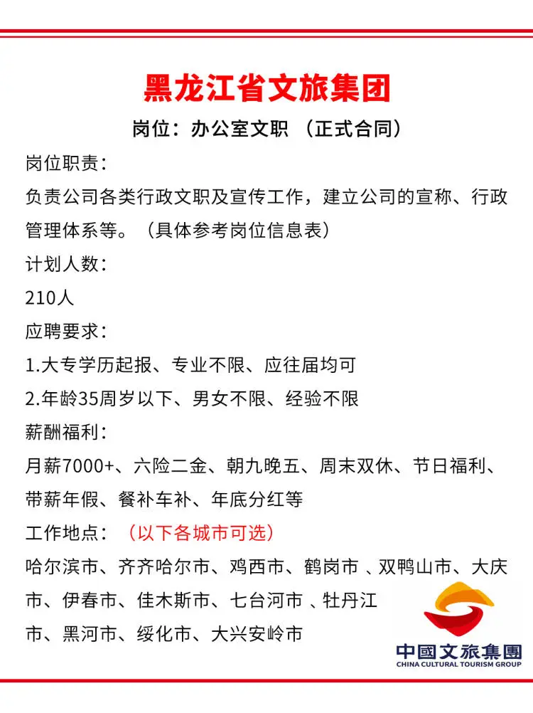 黑龙江省文旅集团🎉有愿意来的吗❓