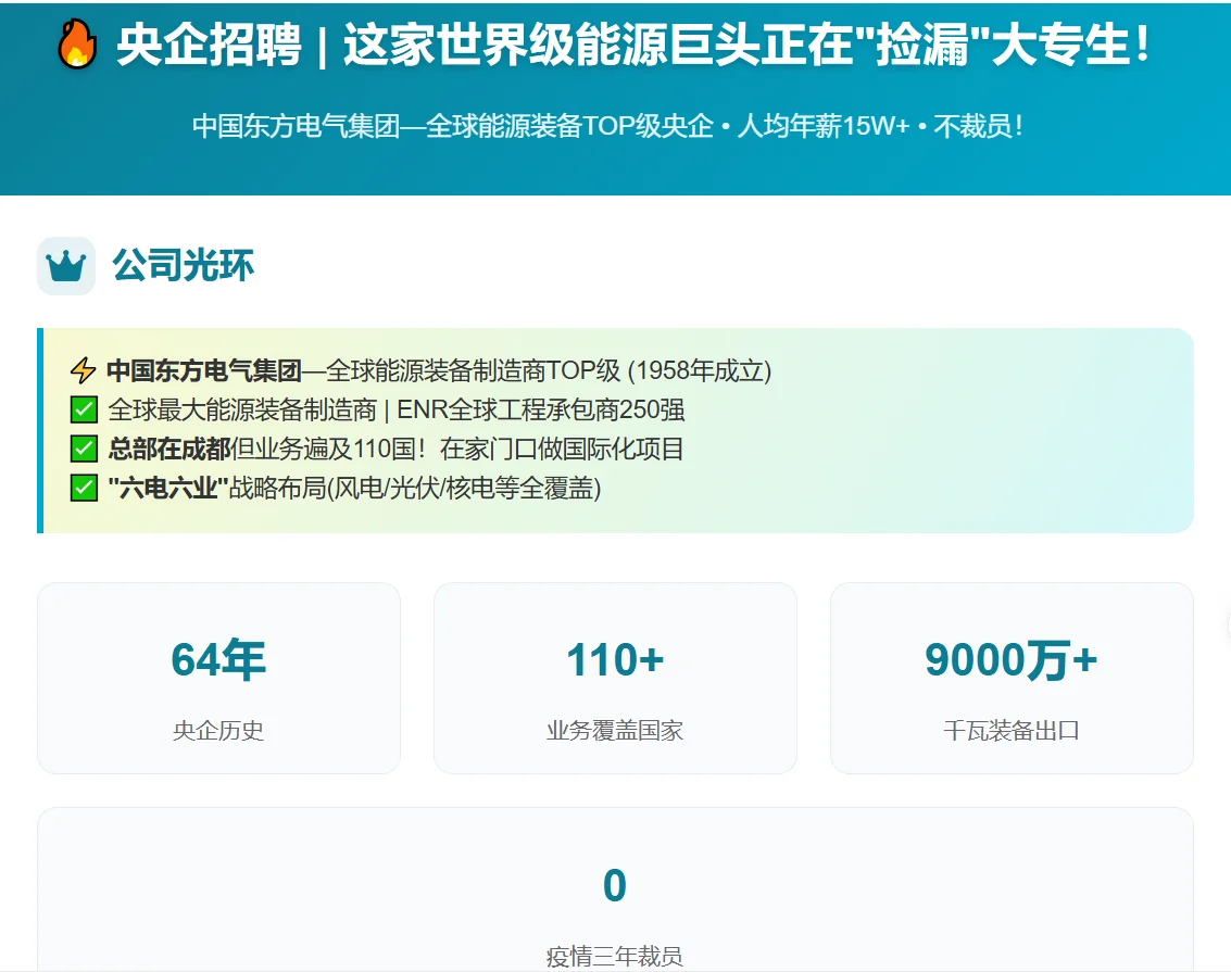 🔥 央企招聘| 世界级能源巨头专科可投