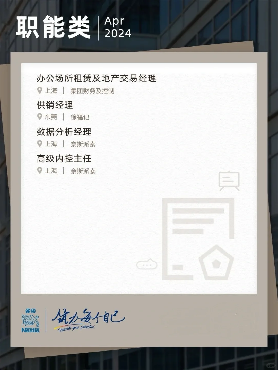 外企招聘 | 雀巢中国多岗位社招