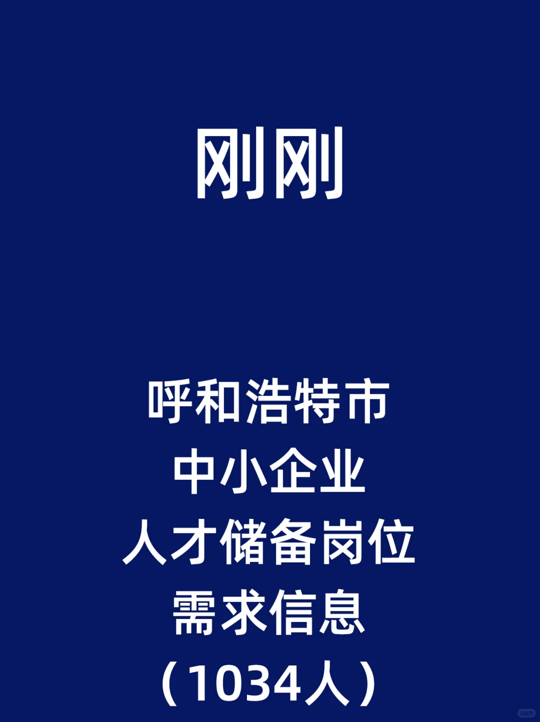 呼和浩特市中小企业人才储备岗位需求信息