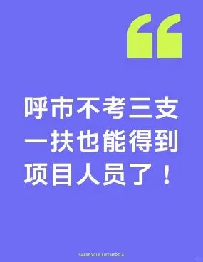呼市不考三支一扶也能拿到项目人员了！
