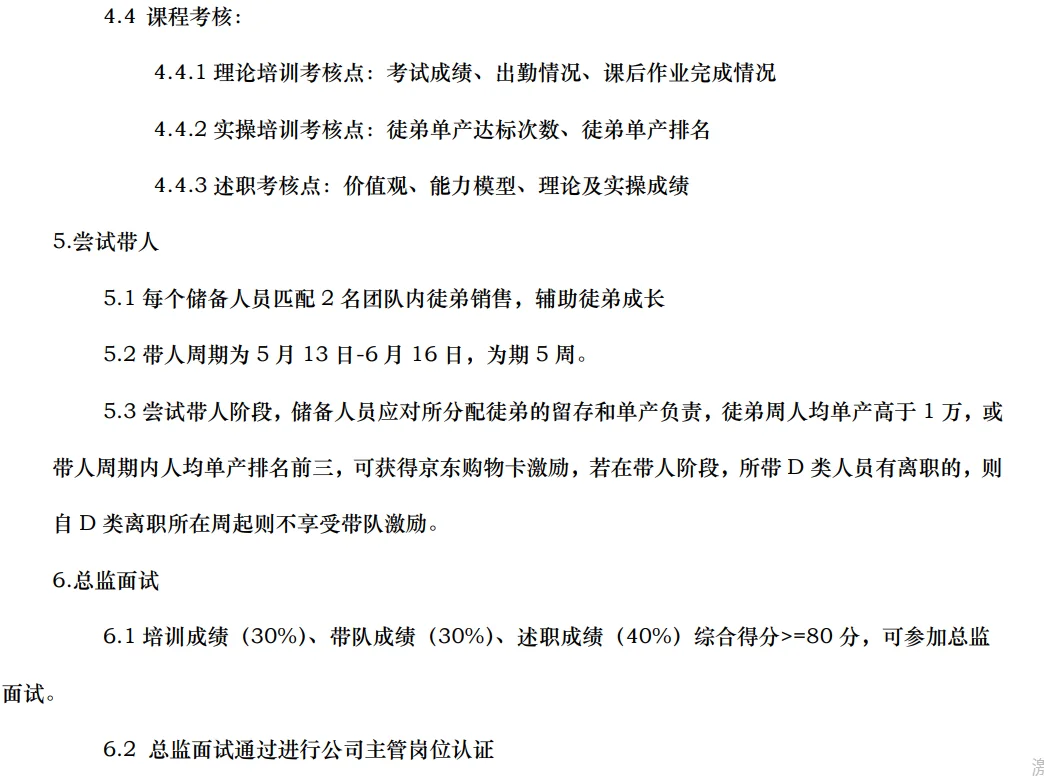 储备人才选拔及培养方案