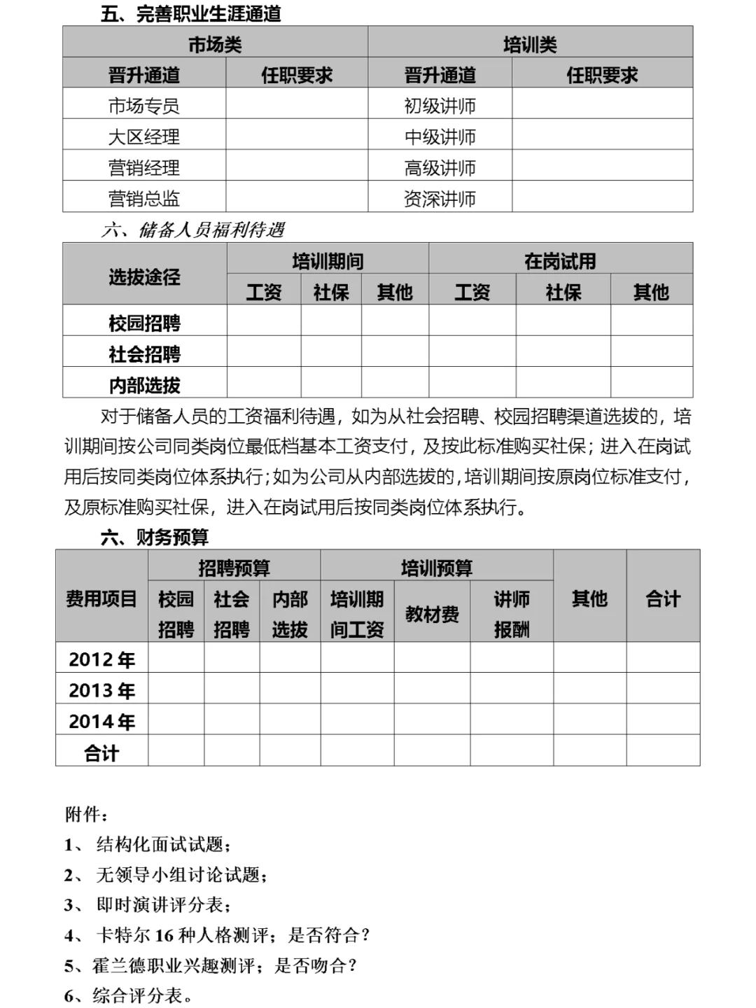 关键人才储备方案（Word模板）