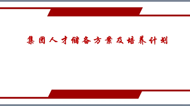 集团人才储备方案及培养计划