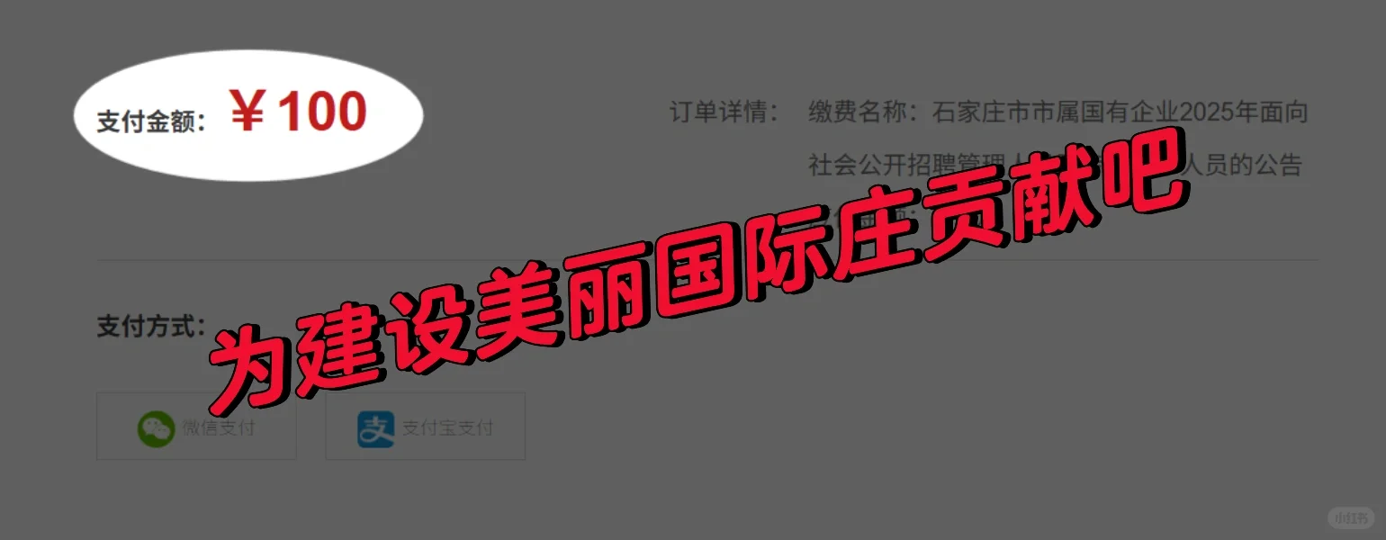 石家庄市属国企招聘报名缴费成功