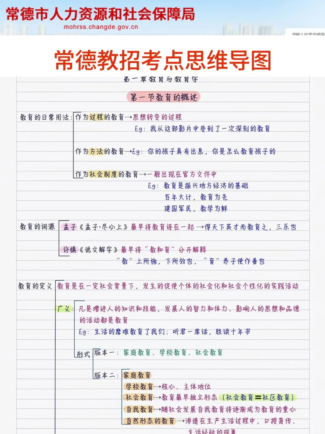 别裸考！25常德市教招就这几页纸，熬夜背！