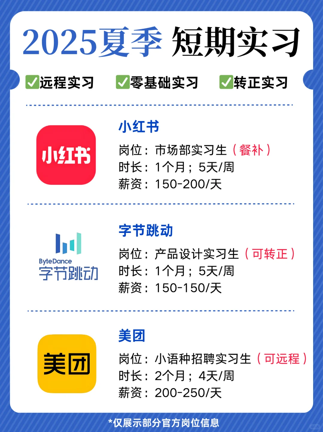 2025夏季短期实习🔥含金量高🉑转正