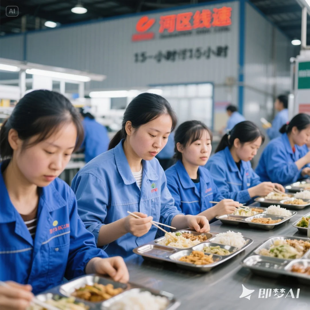工厂招住聘 有吃