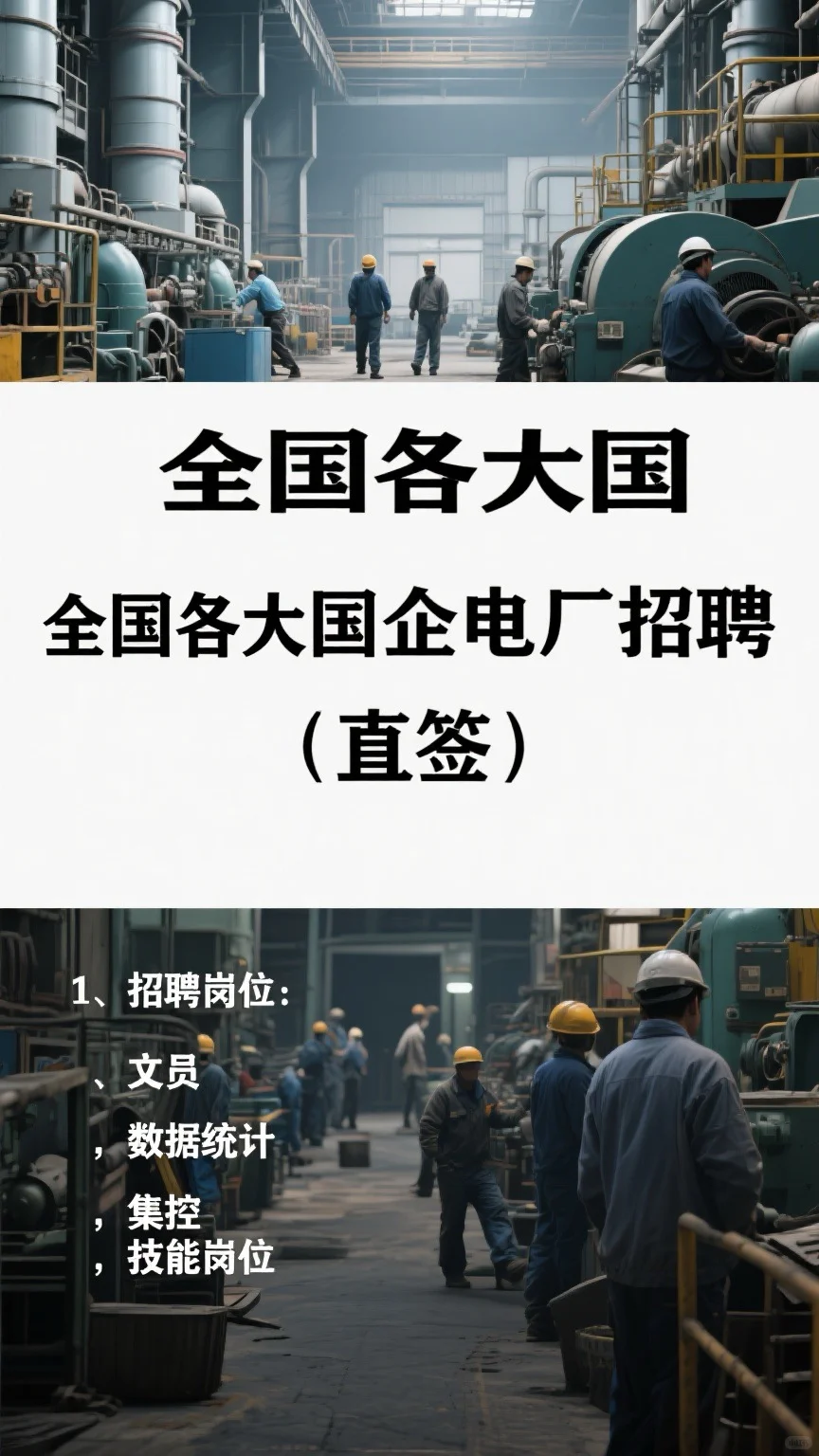 全国各大国央企电厂招聘（直签）热门岗！