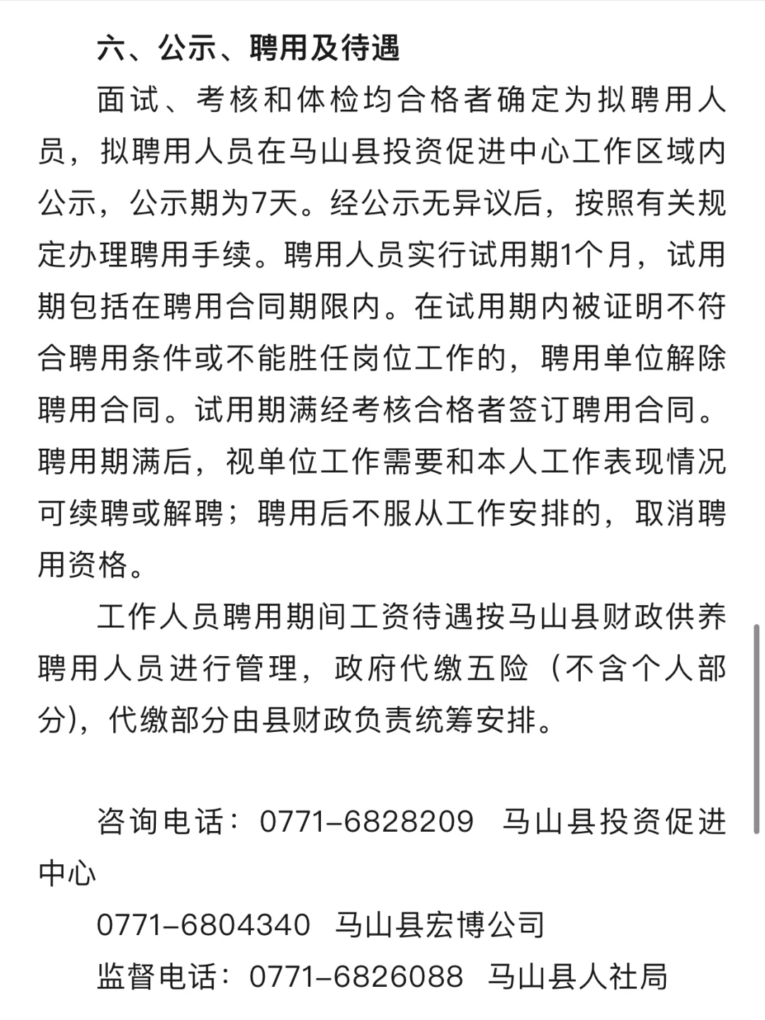 马山县投资促进中心招聘啦