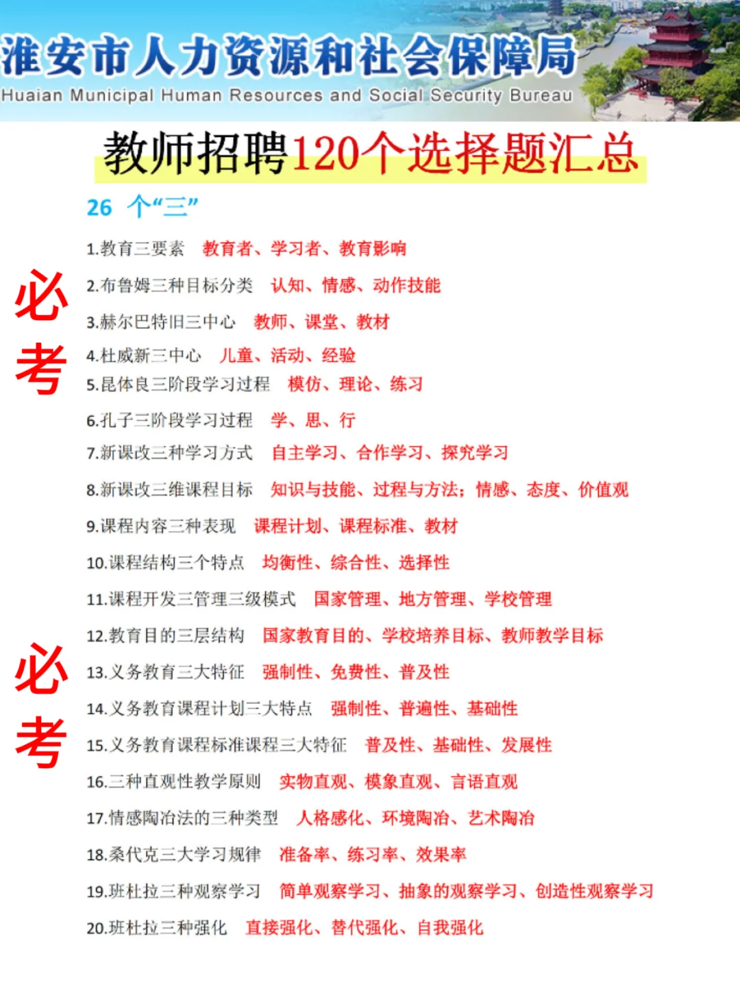 着不算泄题吧？淮安清江浦区教招重点就这些