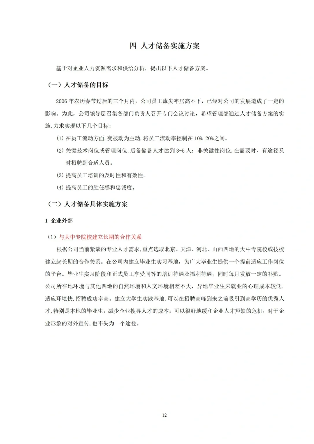 【JN-0008】某公司人才储备方案设计范例