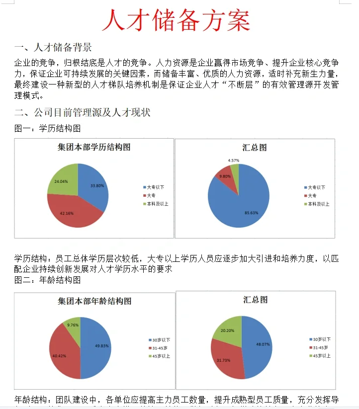 人才储备方案