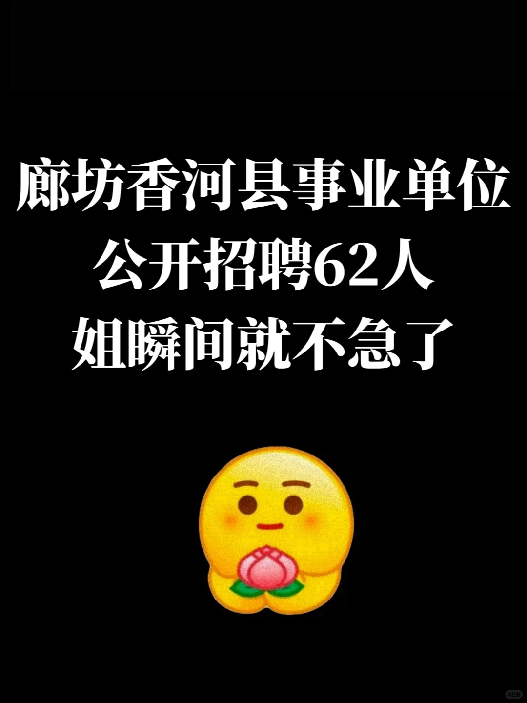 廊坊香河县事业单位招聘，姐瞬间就不急了