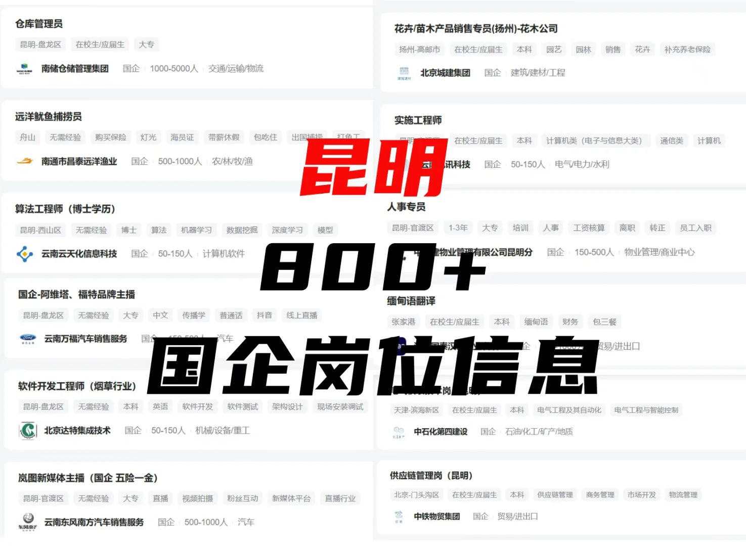 6月昆明国企岗位你都投了吗？