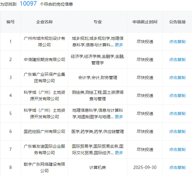 广州央国企 不是补录是急招