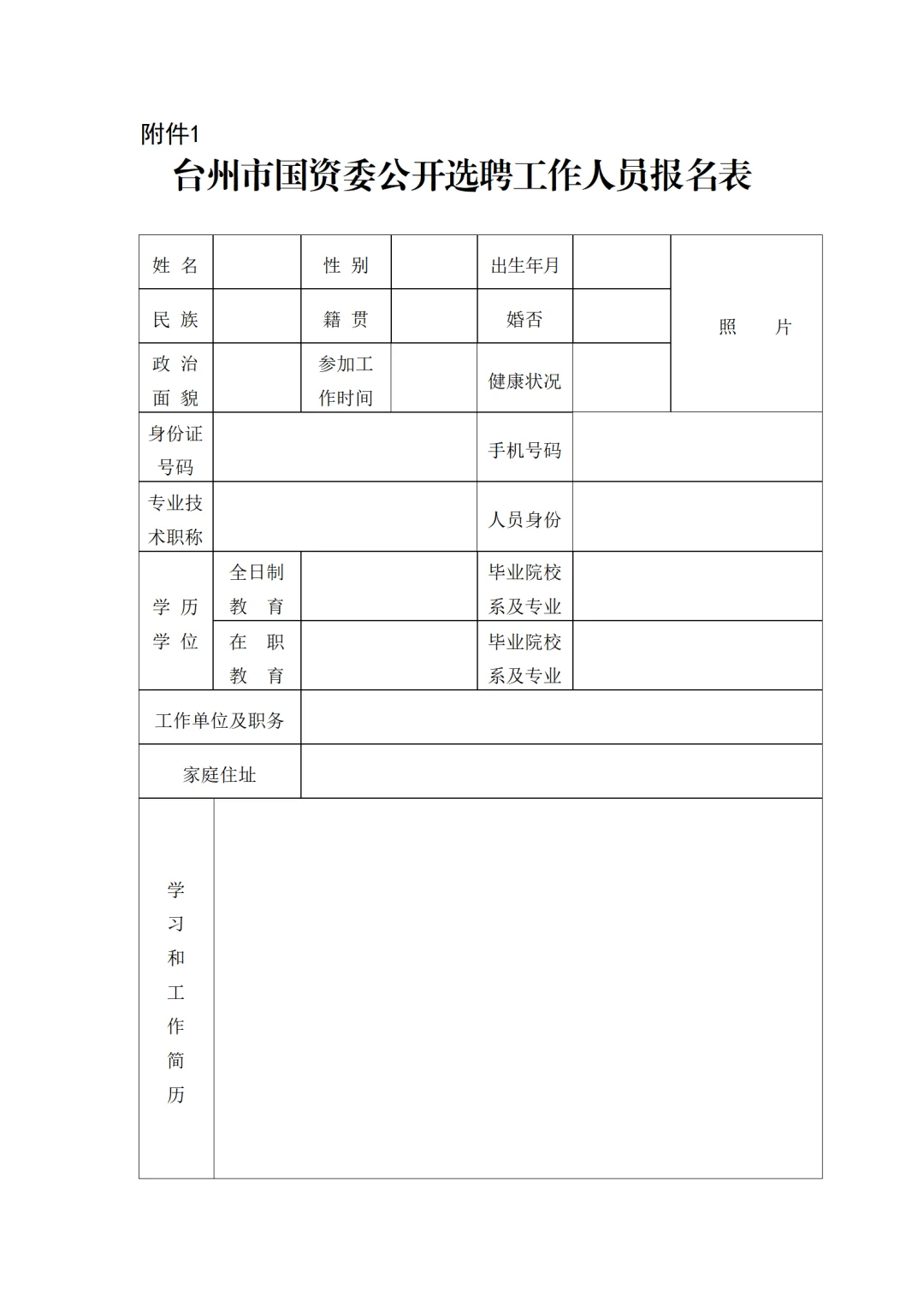 台州市国资委下属事业单位公开选聘工作人员