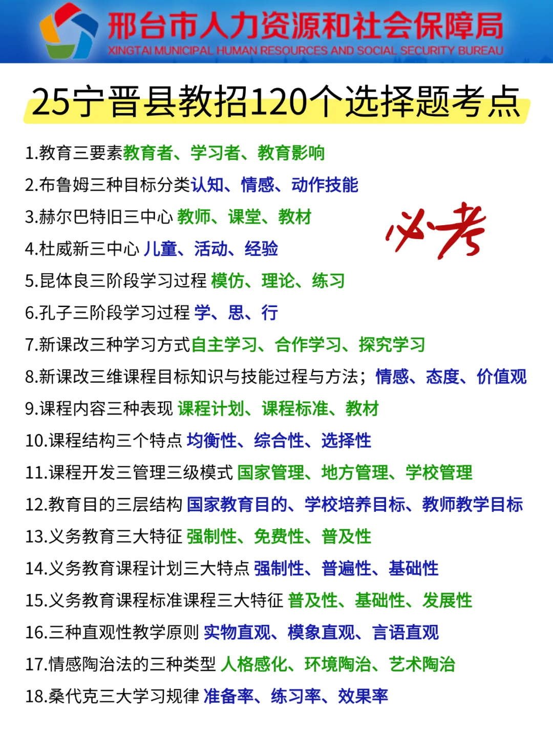提醒一下，要参加25邢台宁晋县教师编的人
