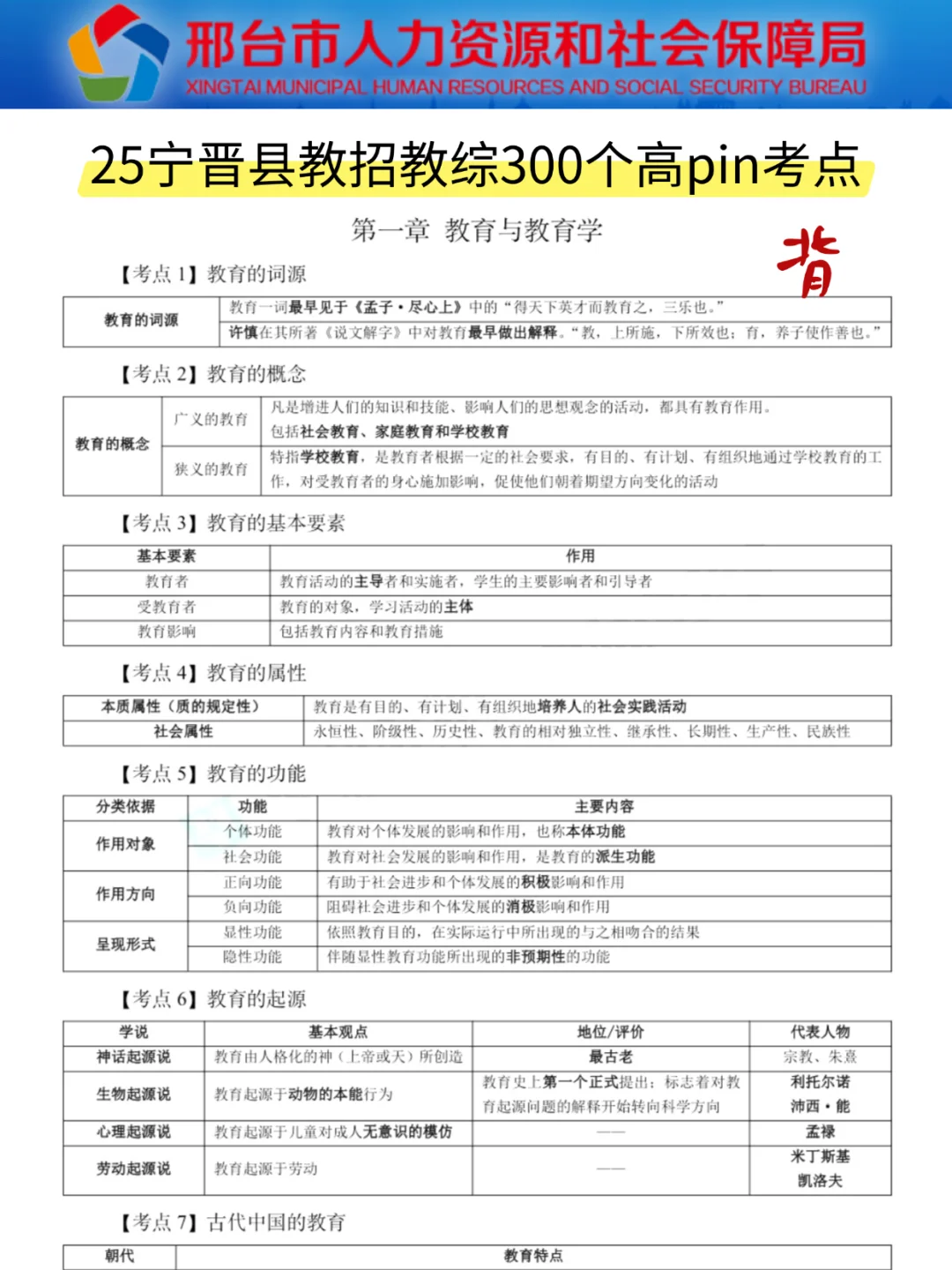 提醒一下，要参加25邢台宁晋县教师编的人